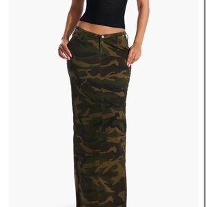 Naked Wardrobe Camouflage Maxi Skirt NWT